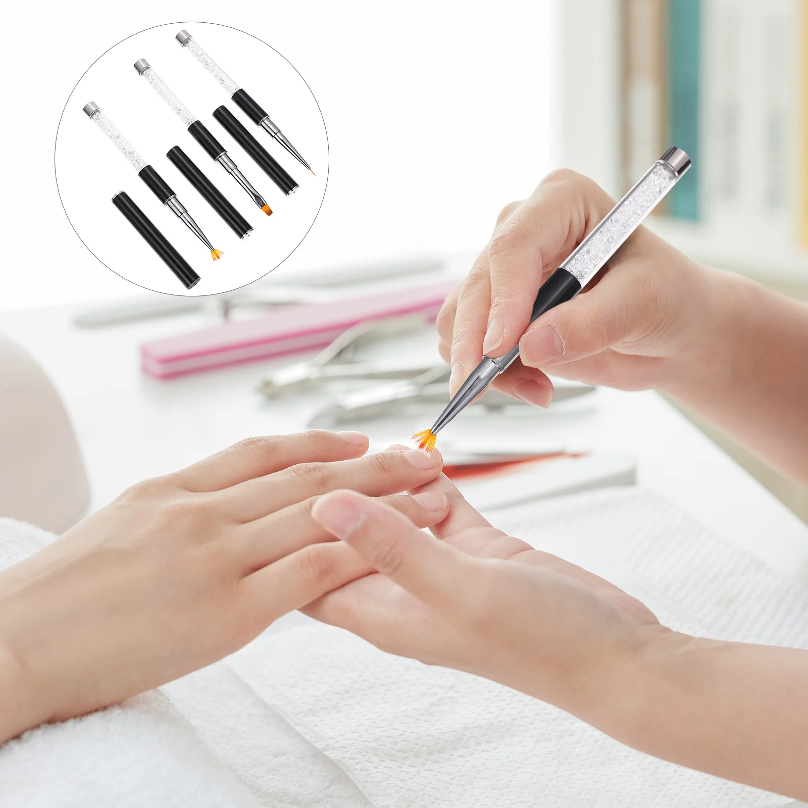 Pinceaux pour Nail Art, 3 pièces, stylo de peinture pour manucure à faire soi-même, ongles accrocheurs, outil essentiel Durable à Long manche, facile à utiliser