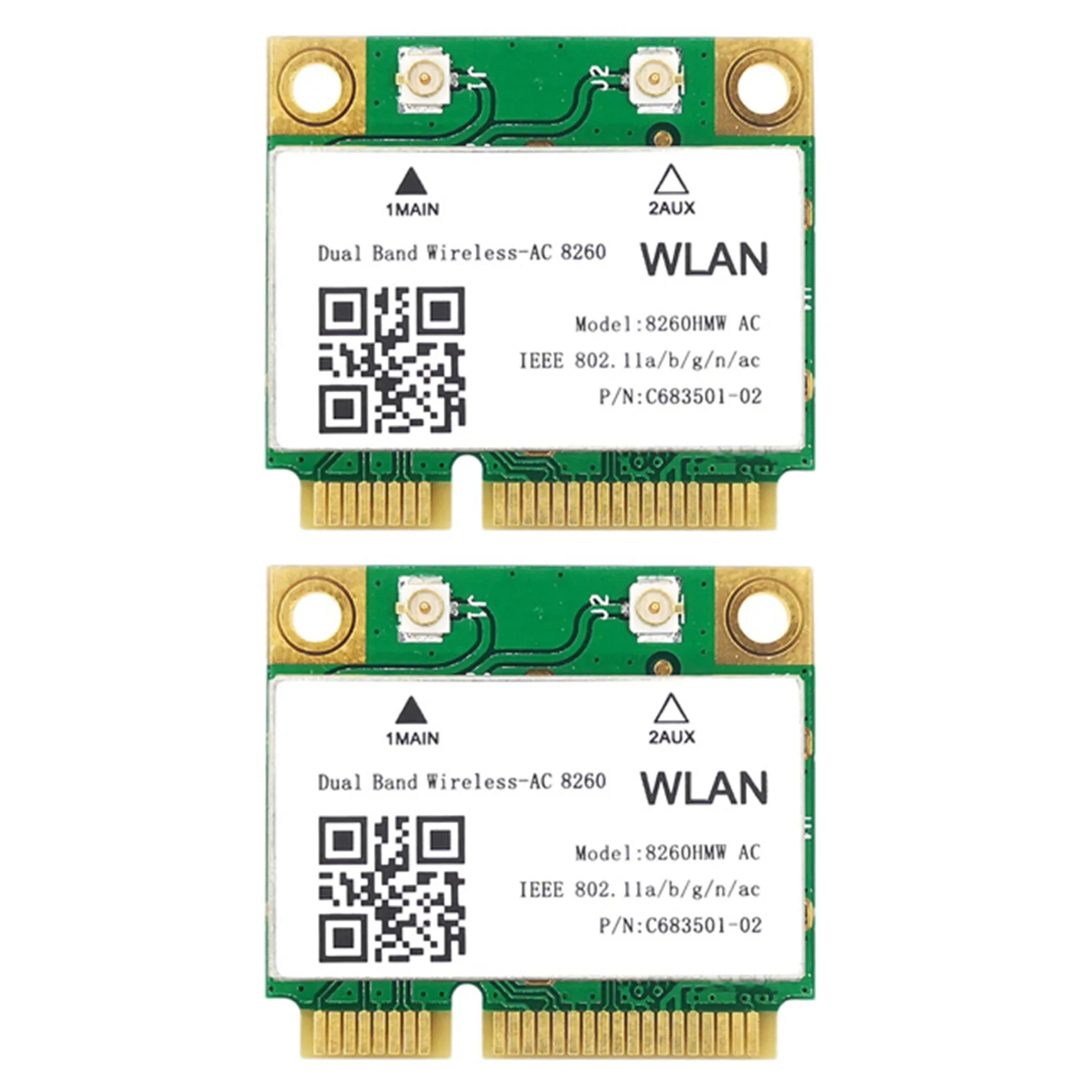 

2X 1200Mbps Network Card 8260Hmw Ac 2.4G+5G Mini Pci-E Card 4.2 Bluetooth Wifi Card 802.11Ac 867Mbps