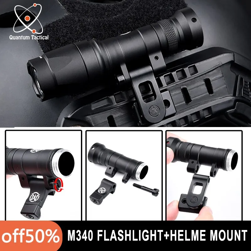 

Tactical M340A M340B M340C M340W Flashlight Strobe Hunting Weapon Scout Light Spotlight for Mlok Keymod FAST Helmet 20mm Rail