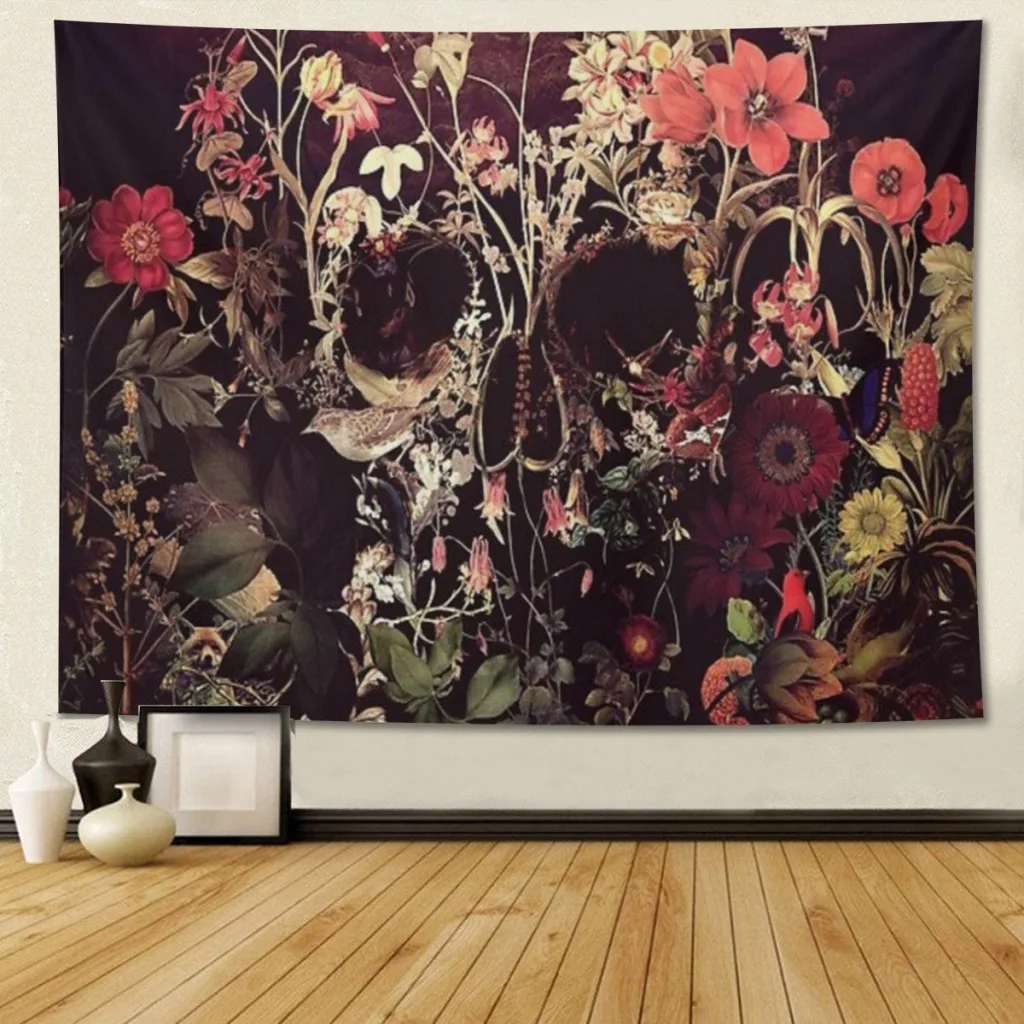 

Bloom Skull Wall Hanging Tapestry Home Wall Decoration