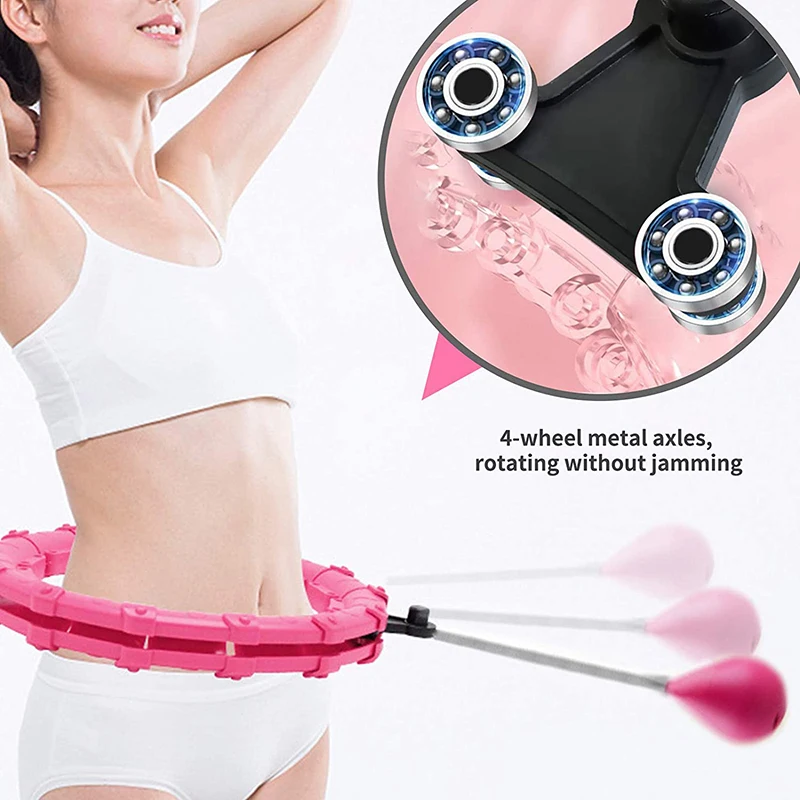 Slimming Hoop With Weight Exercise Weights Sport Sports Hoop Waist Trainer Exercise At Home Fitness Belly Abdominal Adjustable