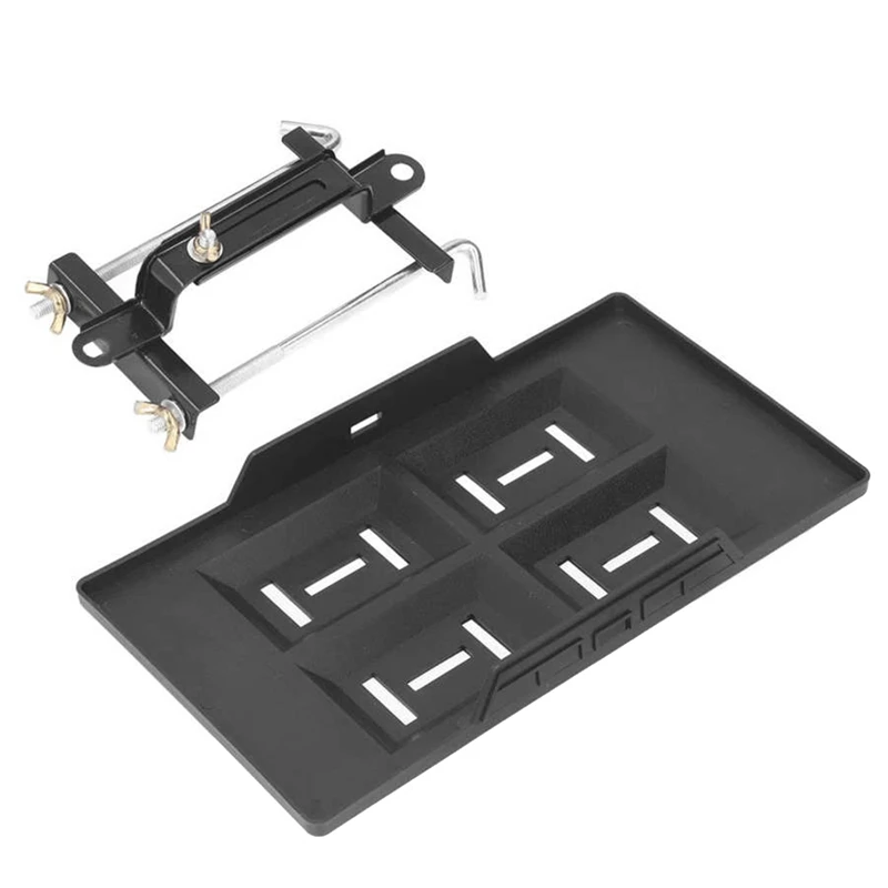 Car Battery Hold Down Tray Bracket Kit Height Adjustable Black Sturdy Steady Universal Battery Tray Clamp Kit