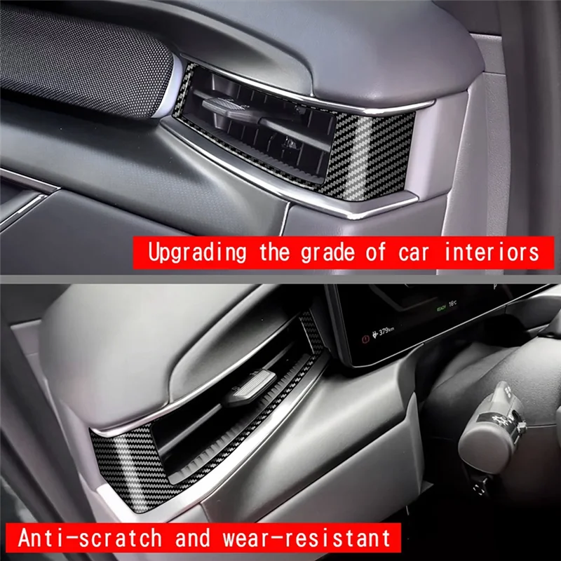 أنيق-لوحة سيارة الجانب منفذ الهواء الإطار ملصق الكسوة لكيا EV9 2023 2024 الملحقات الداخلية ألياف الكربون