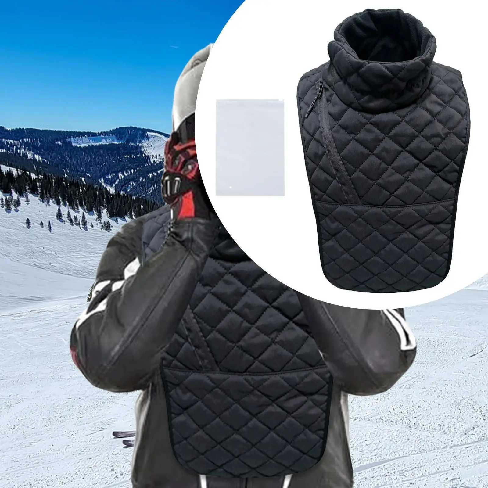 Motorcycle Neck Warmer Chest Windproof Keep Warm Pad Adjustable Shoulder Warmer Scarf Winter Cycling Neck Cover for Fishing