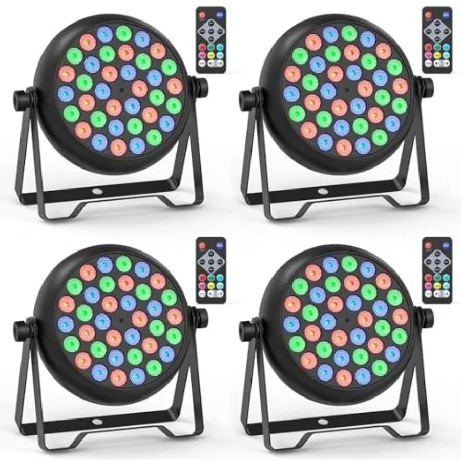 

36 LED Stage Lights, Corded RGB Par Lights, 4/7 CH DMX Par Can, LED Stage Par with Sound Activated and DMX 512, Uplights for We