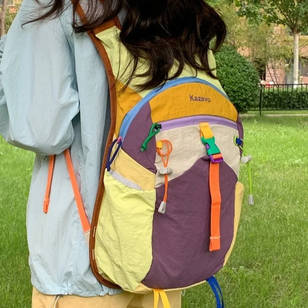 Fashion Nylon Travel Backpack Multifunctional Large Capacity Travel Daypack Multicolored Fixed Webbing Outdoor Rucksack Sport
