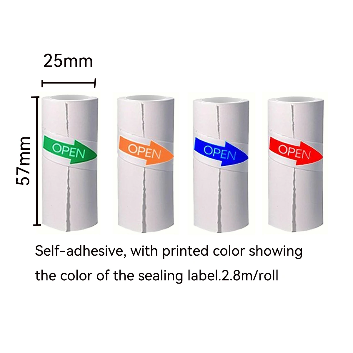 `Color Thermal Paper 57×25mm Self‑Adhesive  Print Color Matches Seal Label for T02 Mini Pocket Portable Printer St