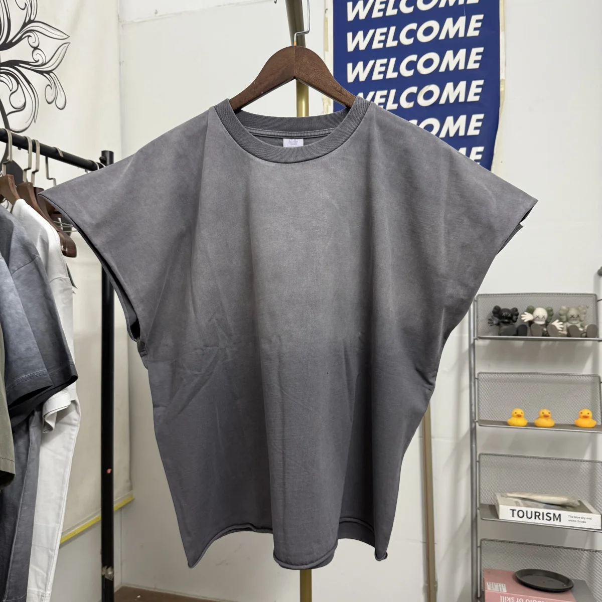

Ретро-американская свободная футболка-жилетка унисекс в стиле High Street для мужчин и женщин