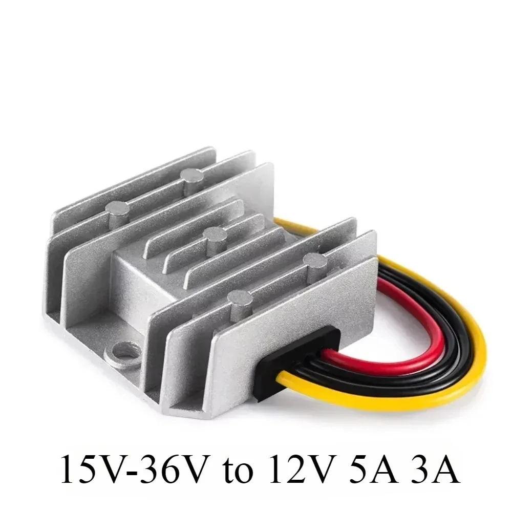 Módulo impermeável do conversor step-down, poder do carro, 24V a 12V, 15V-40V a 12V, 5A, 3A