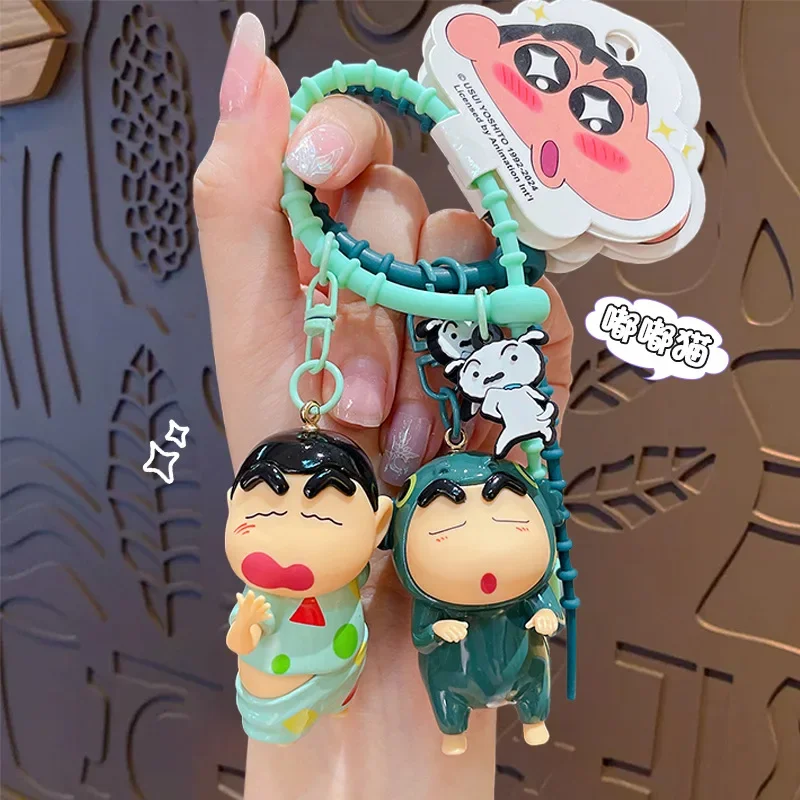 Nieuwe Cartoon Shin Chan Figuur Anime Sleutelhanger Speelgoed Anime Kawaii Meisjes Jongens Pop Rugzak Auto Hanger Verjaardagscadeaus Groothandel