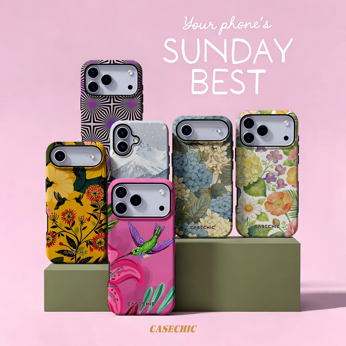 Hummingbird & Lily For Samsung Galaxy S26 S25 S24 A56 A36 Phone Case Double-Layer Protection Cover for Women Girl CaseChic