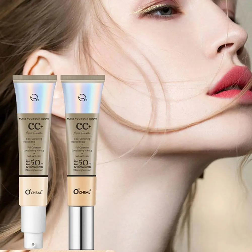 

Liquid Foundation Makeup, CC Cream Natural Moisturizing Concealer Foundation Oil-control BB Makeup Cosmetics Whitening Crea R5X7