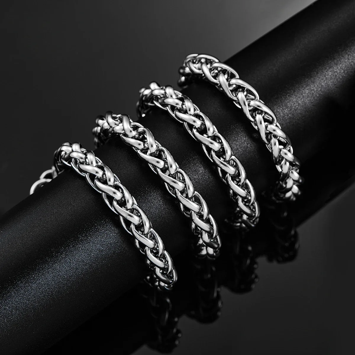 HIYEE 3mm/4mm/5mm/6mm/7mm/8mm Stackable Chain Stainless Steel Link Classic Curb Necklace for Men Women Jewelry 14 to 40 Inches