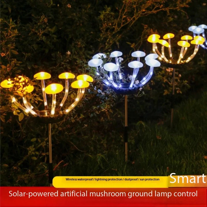 Solar Mushroom Inserted in Nightlight Outdoor Rain-proof Courtyard Garden Terrace Lawn Decorative Atmosphere Lighting Lamps