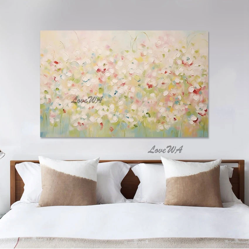 

Flowers Wall Art Oil Paintings Frameless Abstract Restaurant Decoration,Canvas Dropshipping Modern Acrylic Artwork Wall Hanging