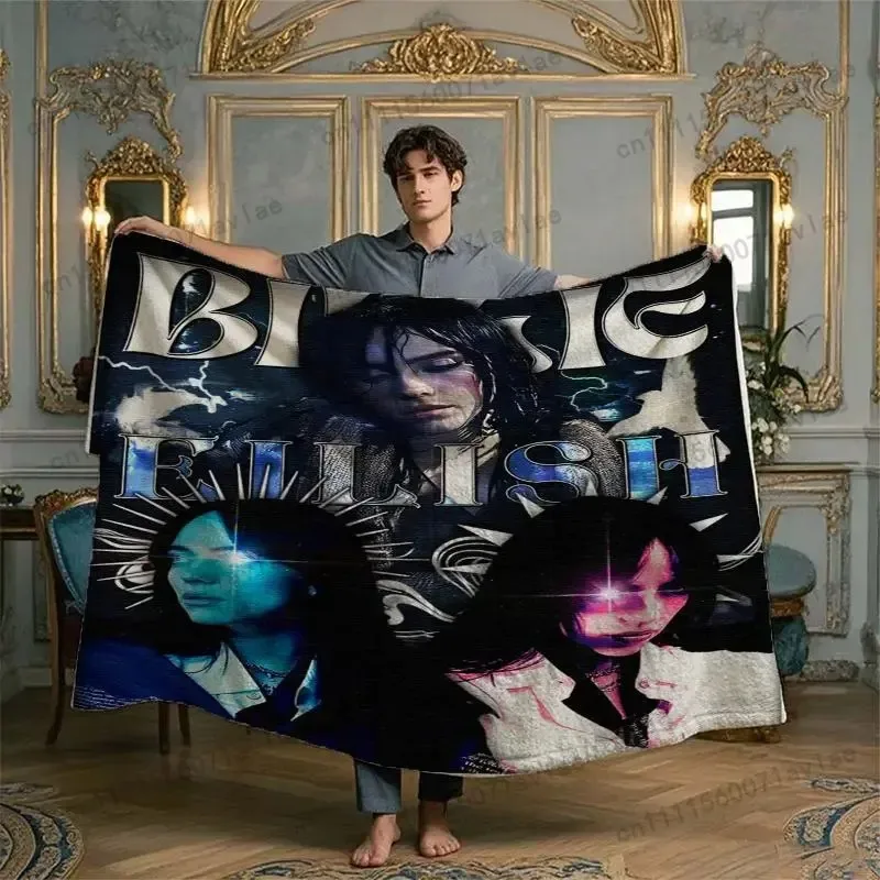 Customize Billie Style Digital Print Flannel Throw Blanket - Soft, Cozy, and Warm All-Season Multi-Functional Nap and Travel Bla