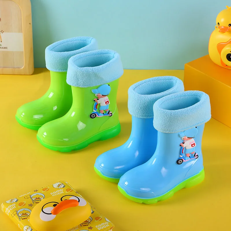 레인부츠 Cartoon Kid Rain Shoe Seasonal  Anti Slip Boy Water Boot Cute Girl Rubber Boot Rain Boots Girl Boot Kid Shoes Bota Infantil