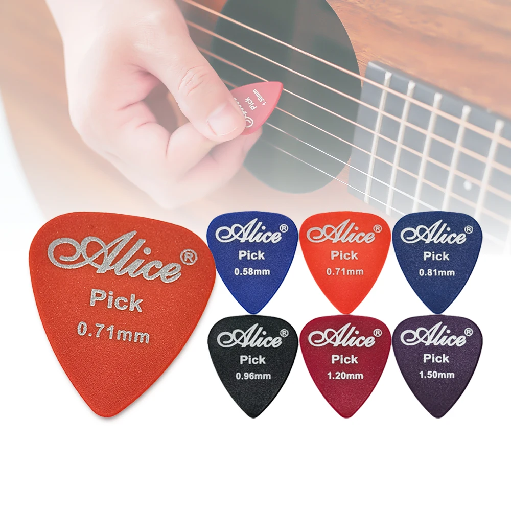 

6 шт., Alice, Нескользящие, ABS, гитарные палочки, 0,58 мм, 0,71 мм, 0,81 мм, 0,96 мм, 1,20 мм, 1,50 мм, цветные, случайные гитарные части