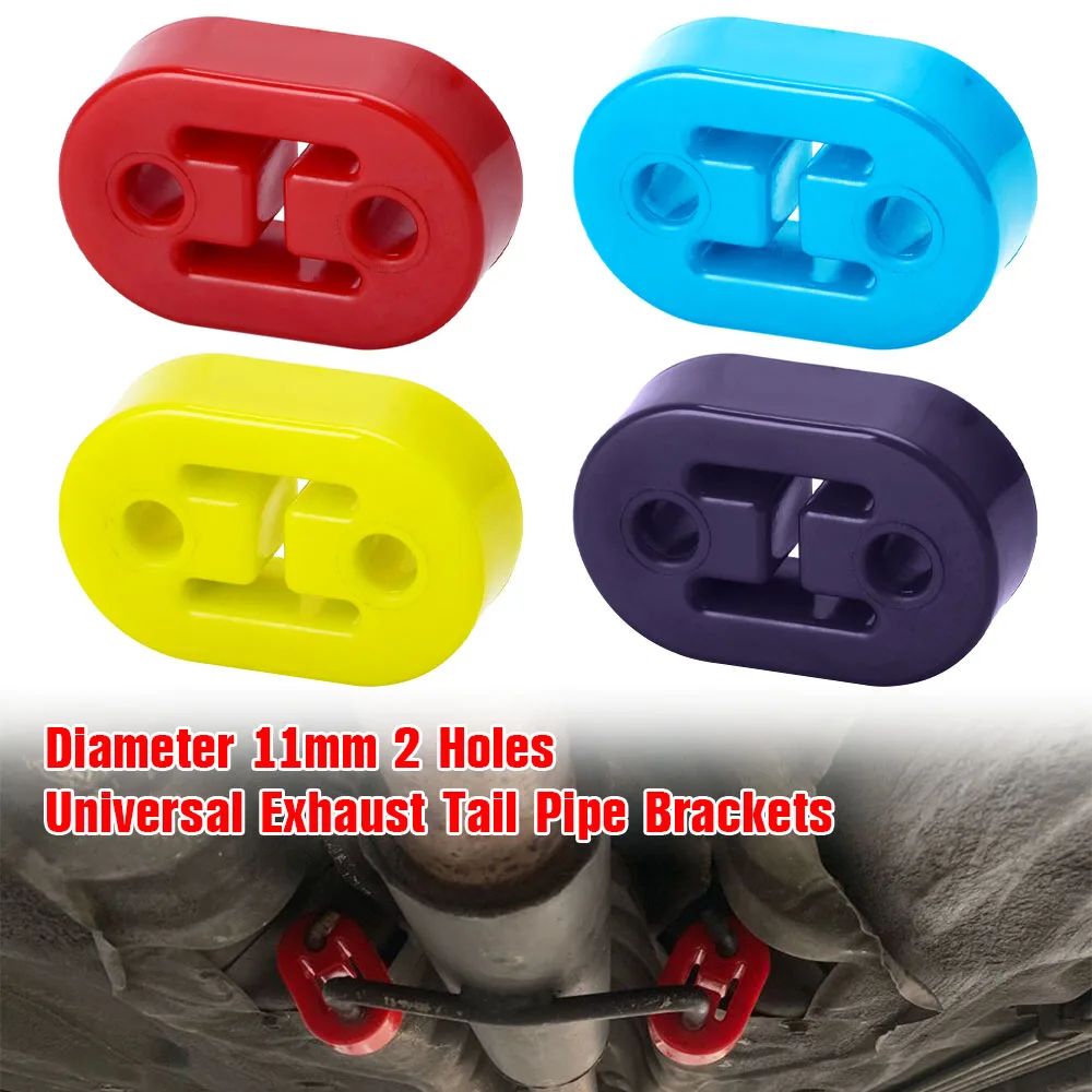 Universal Car Muffler Support 2‑Hole Exhaust Hanger Bracket Heavy‑Duty Rubber Insulator Exhaust Pipe Mount