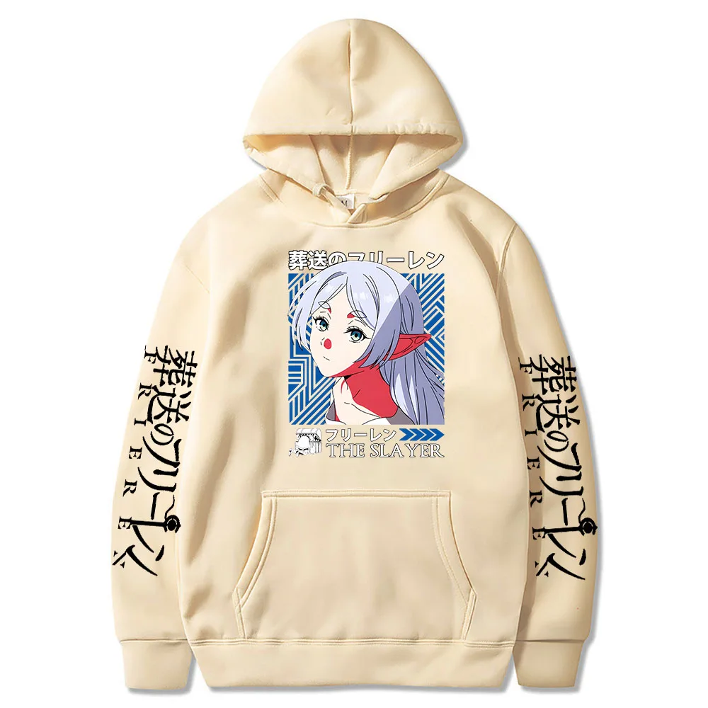 Anime Beyond Journey\'s End Plus Size Hoodies fot Women Cute Frieren Print Sweatshirts Harajuku Long Sleeve Graphic Streetwear