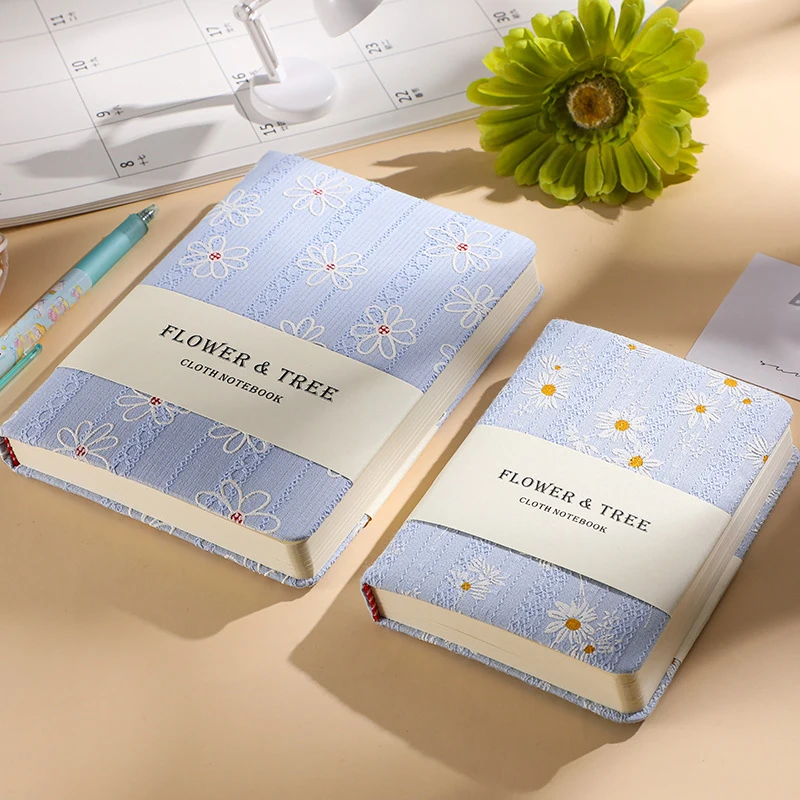 A6 Lovely Flowers Notebook Simple Cotton Fabric Notepad Diary Planner Agenda Journal Notebook Korean Stationery School Supplies