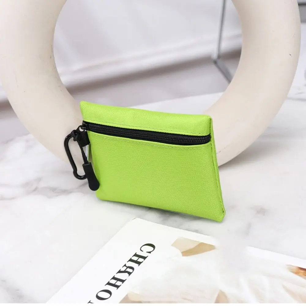 Fashion Korean Style Ox Cloth Coin Purse Zipper Solid Color Small Item Bag Coin Purse Card Bag Card Storage Bag Travel