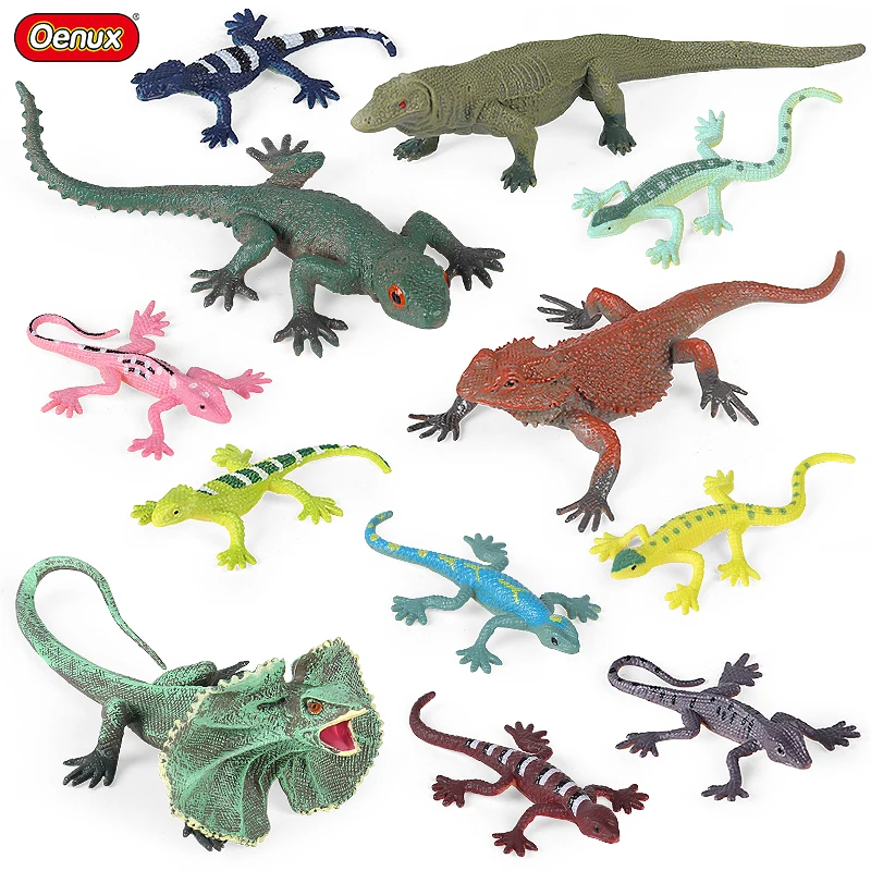 Oenux 12 Stück Wild Reptil Insekt Tiere Modell Regenschirm Eidechse Actionfiguren Figur Miniatur Sammlung Halloween Kinderspielzeug