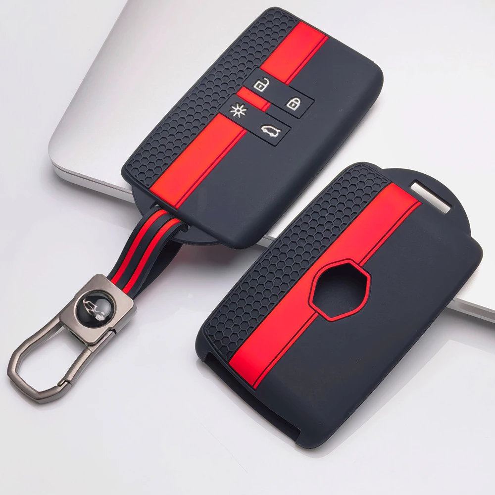 Key Fob Cover for Renault Megane Talisman Kadjar Captur Koleos Arkana Scenic Espace with Keychain Anti-Scratch Shockproof
