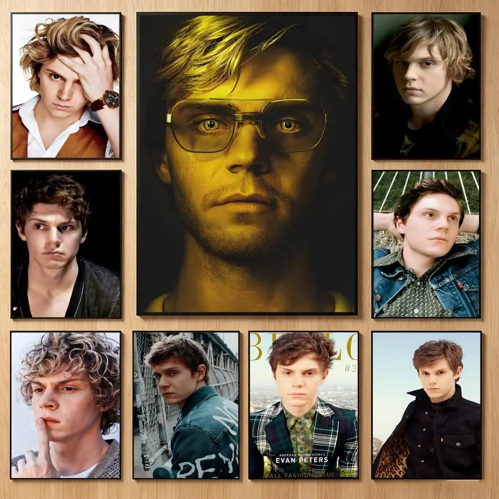 Intense Celebrity E-Evan Peters Poster Classic Self-Adhesive PP Wall Sticker for Living Room Bar Decor Gift