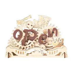 Robotime Rokr Open Closed Sign 3D Wooden Puzzle for Door Note Kids Easy Assemble Home Decoration Toys