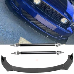 4pcs Universal Front Bumper Lip Spoiler For Ford Mustang GT Side Splitter Body Kit Guards w/ 15cm Strut Rod Car Accessories