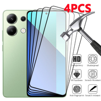 4Pcs For Xiaomi Redmi Note 13 4G Glass Redmi Note 13 4G Tempered Glass Full Cover Glue 9H Screen Protector For Redmi Note 13 4G