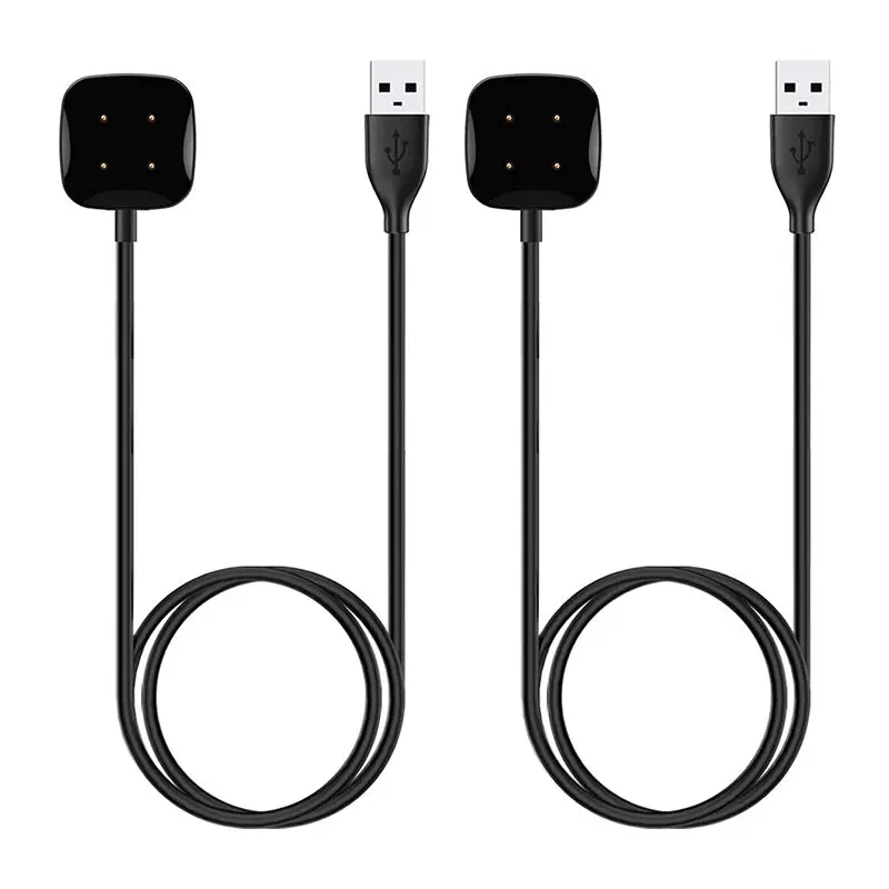 B29C-4Pack 3.3 FT Cable USB Charging Dock For Fitbit Sense/Versa 3 Smartwatch