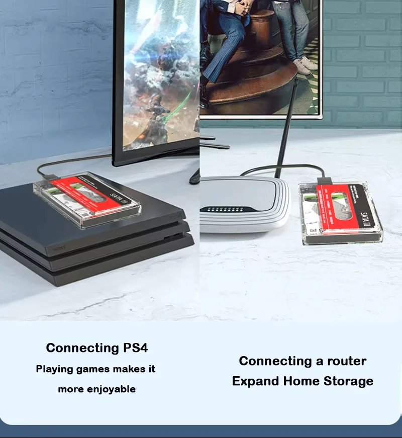 Novo Case para Disco Rígido Externo USB 3.0 de 2,5 polegadas SATA 3.0, Suporta Protocolo UASP para Desktop/Laptop