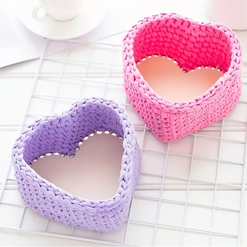 

Набор из 3-х оснований для вязаных крючком корзин в форме сердца, заготовки из дерева для вышивания, пяльцы с отверстиями для вышивки