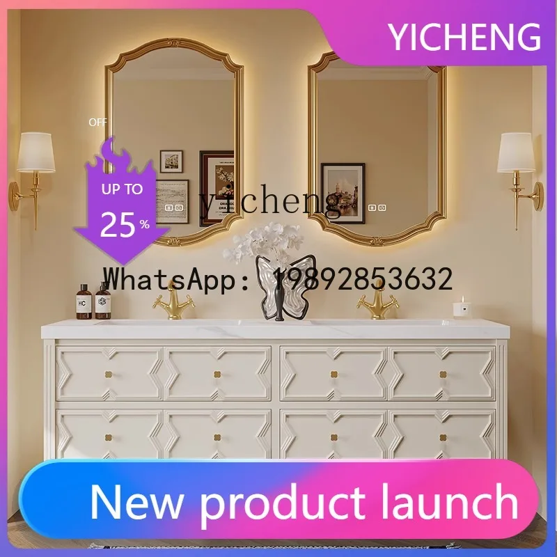 

A29 Oak Bathroom Cabinet with Stone Wash Basin and Sink for Bathroom