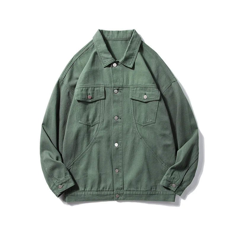 

Loose Denim Jacket Men's Autumn/Winter New Plus Size Casual Versatile Coats Lapels Spliced Single Breasted Men Denim Clothing