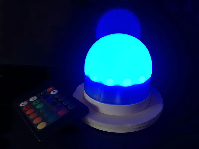 Modul LED tahan air berubah warna dengan Remote, lampu malam isi ulang daya Dasar dekorasi furnitur 102mm