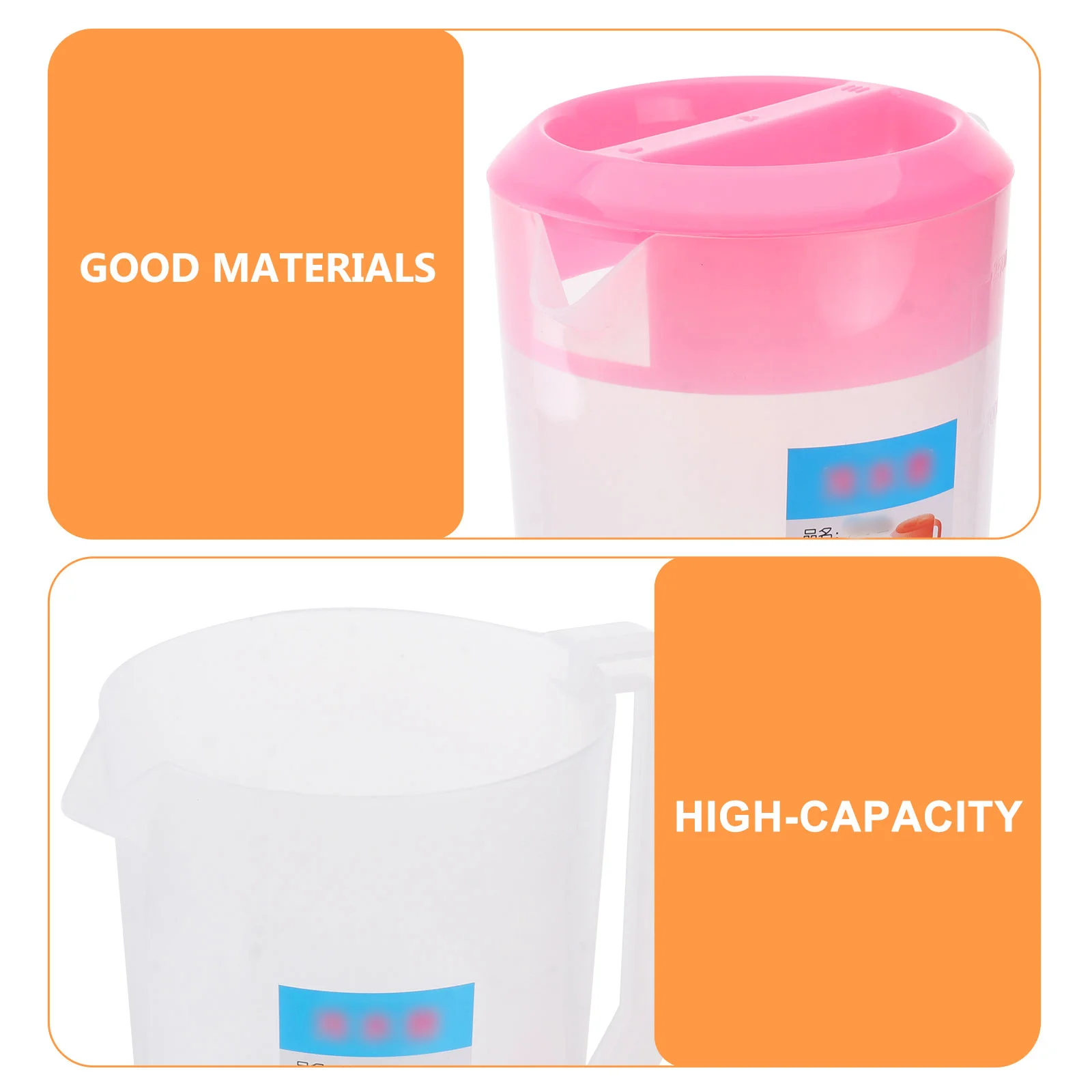 

Measuring Kettle Cold Water Jug Heat Resistant Plastic Juice Pitcher 2500ml Pink Refrigerator Pitcher for Cold Hot Beverages