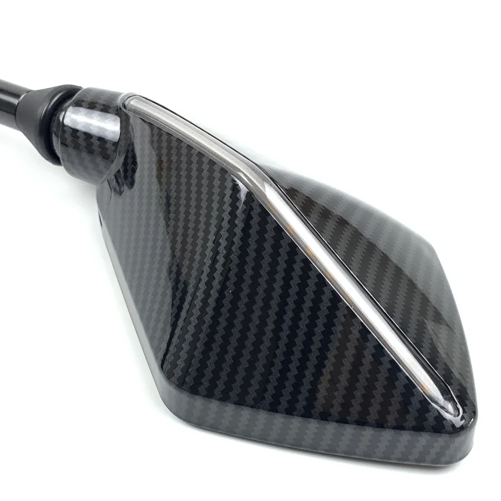 2Pcs/Pair Motorcycle Rearview Mirror Scooter Motocross Rearview Mirrors Electrombile Back Side Convex Mirror 8/10mm Carbon Fiber