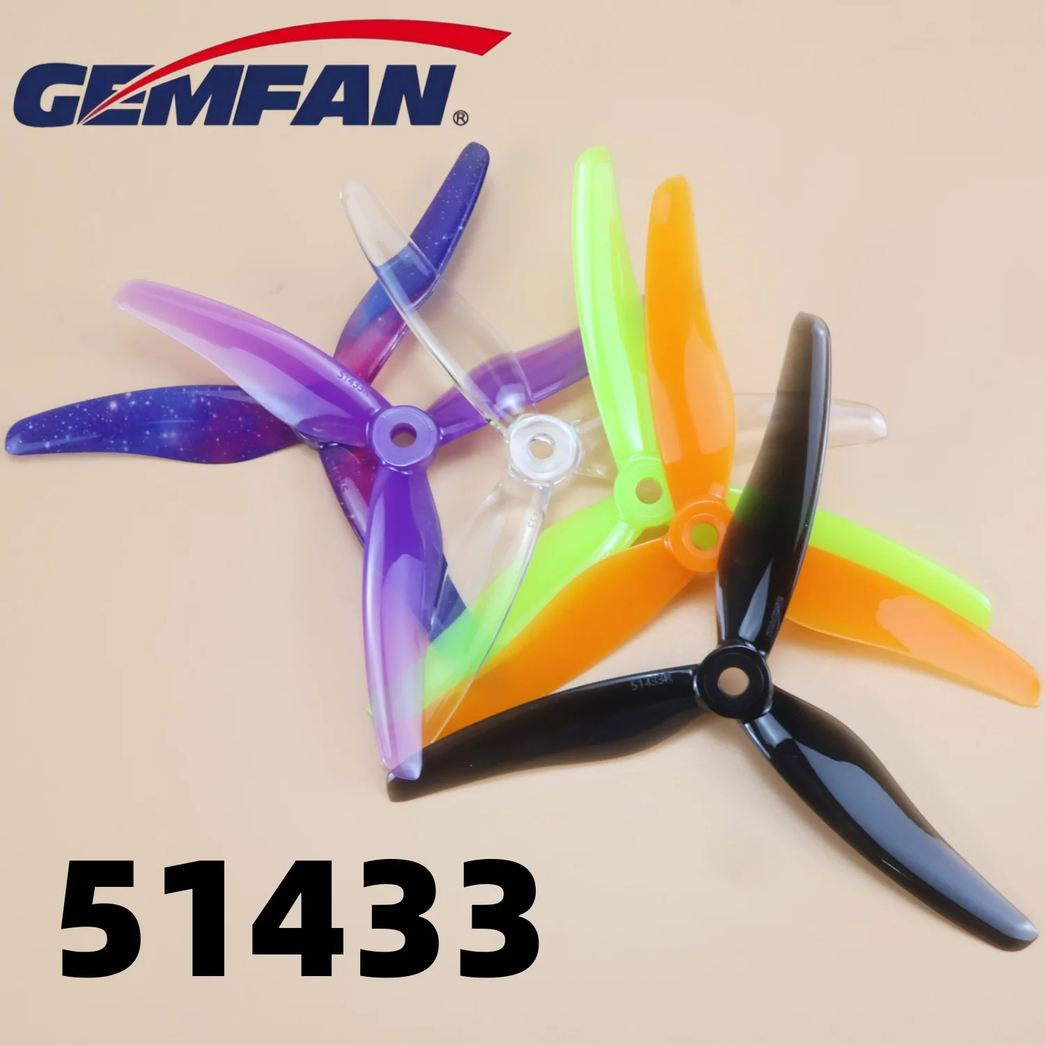10 Pairs/40pcs Gemfan 51433 5inch 3 Blade/ Tri-blade Propeller Props CW CCW Brushless Motor FPV Propeller for FPV Racing Drone