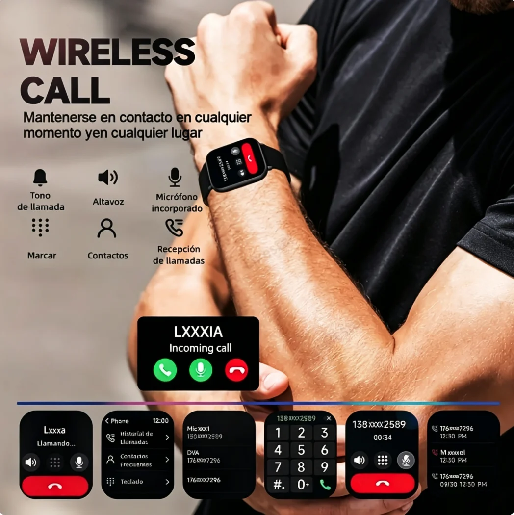 New Big Screen Smart Watch-2026, 5.11 cm Full Touch Screen, Wireless Calling/texting/multiple Sports Modes, with Outdoor LED Light Buttons, USB Rechargeable, Alloy Case/metal, 2 Replaceable Straps, Activity Tracking Watch, Gift for Men and Women