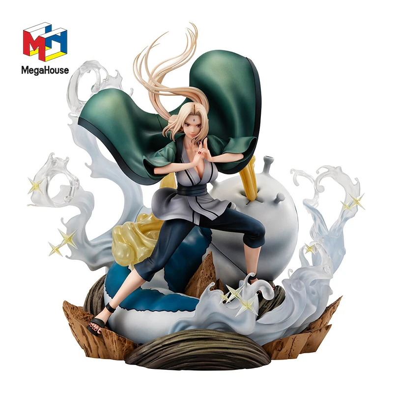 Original Anime Figure 27cm MH MegaHouse GALS DX NARUTO Tsunade Ver.3 Figuras Anime Collectible Model Toy Ornaments Gifts