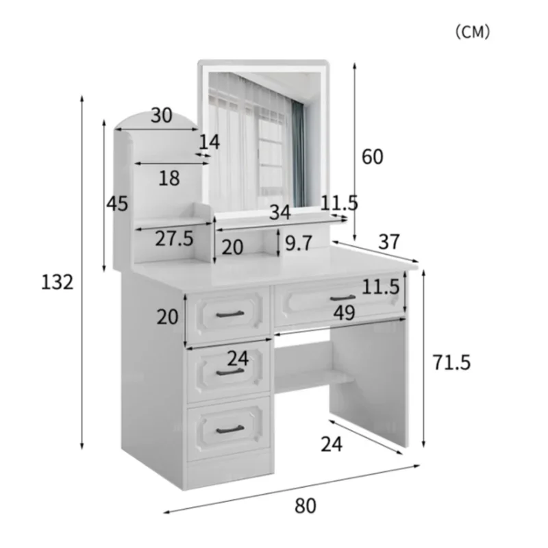 European style dressing table, bedroom, simple modern new style, desk, makeup integrated Table and chair set  Dressing table,bed