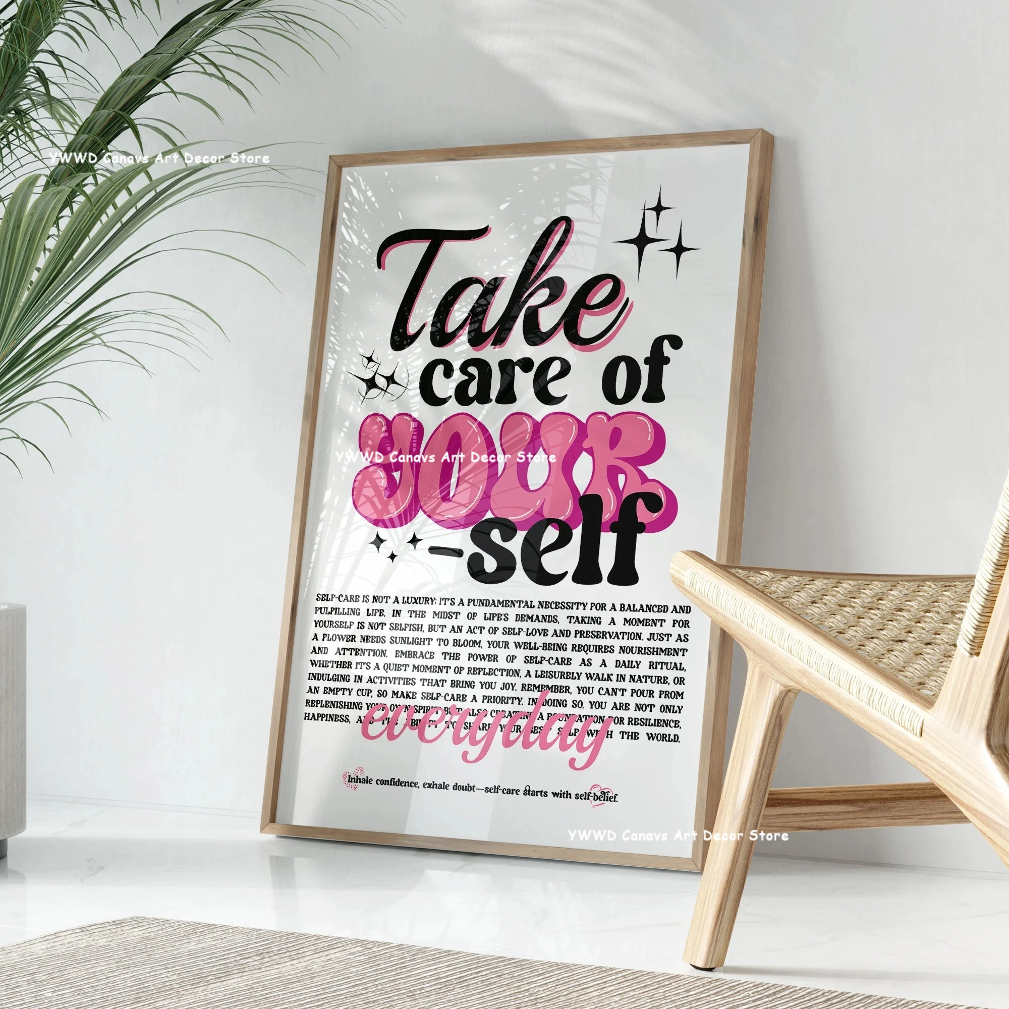 Yes, Girls, You Can Be Sure That Canvas Posters Take Care Groovy Typography Pink Aesthetics Wall Art Printing Modern Home Decor