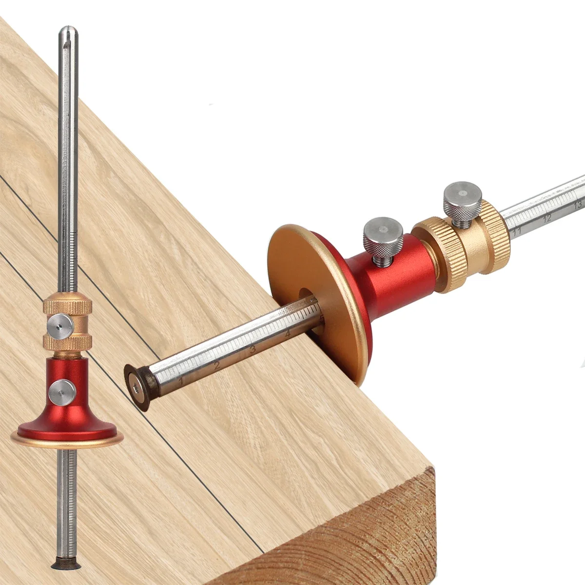 

Wheel Marking Gauge Fine tuning Woodworking Marking Scriber Kit Solid Metal Bar Wood Scribe Tool for Carpenter