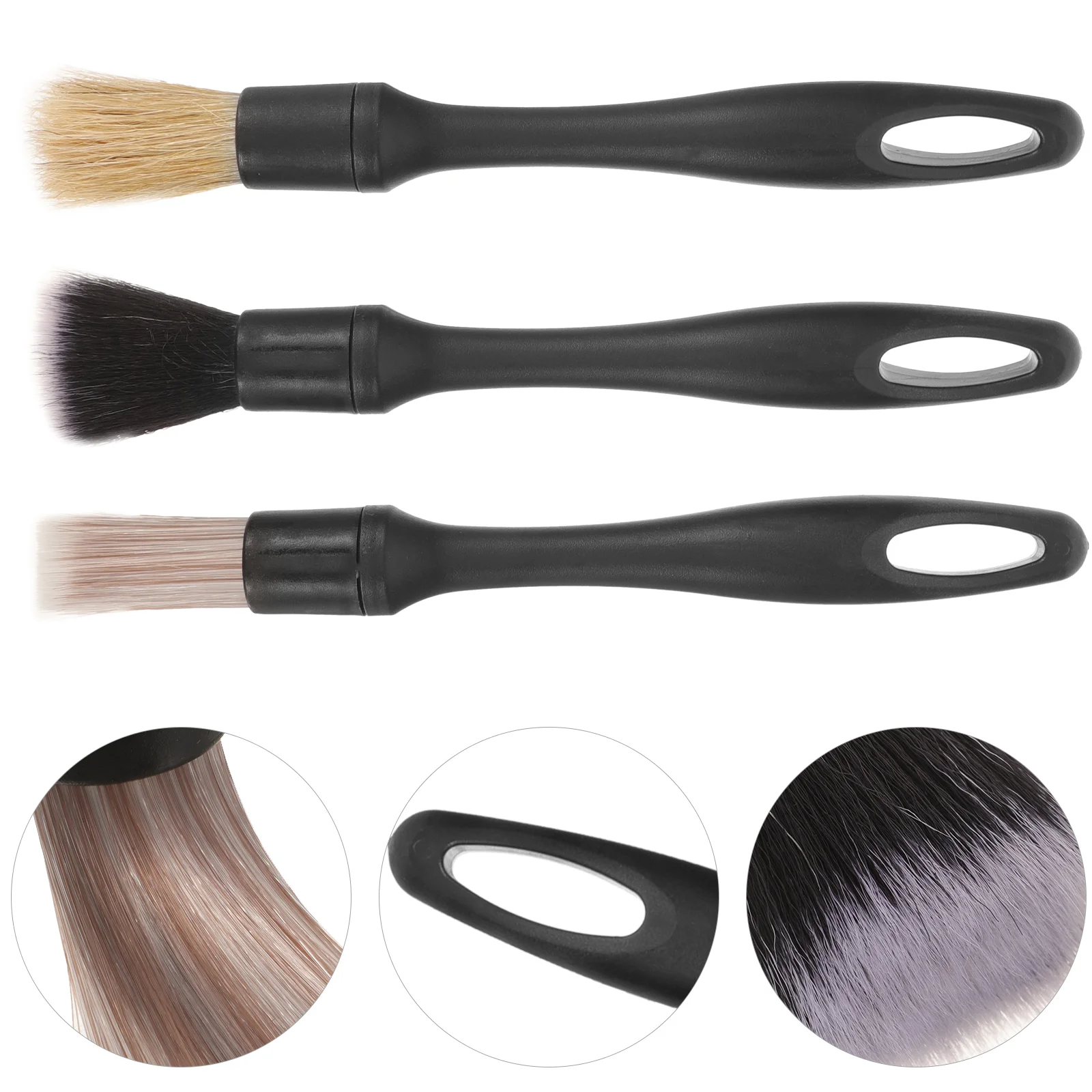 

Car Interior Cleaning Tools Detailing Kit Three Piece Suit Brush Auto Supplies Plastic Bristles Vehicle Motorcycle