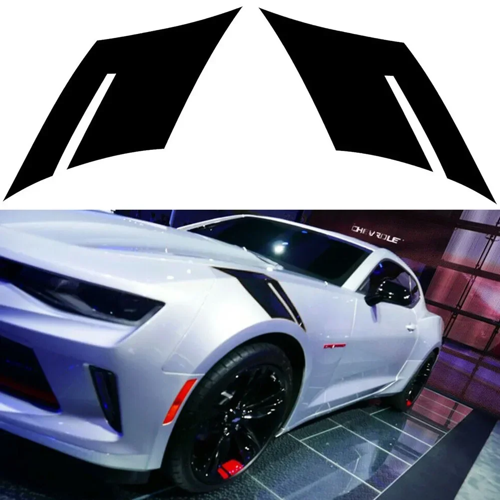 

2pcs Black Glossy Side Fender Marks Stripe Decals Stickers For Chevy Corvette Camaro Decal Stickers Car Accessory Decoration NE
