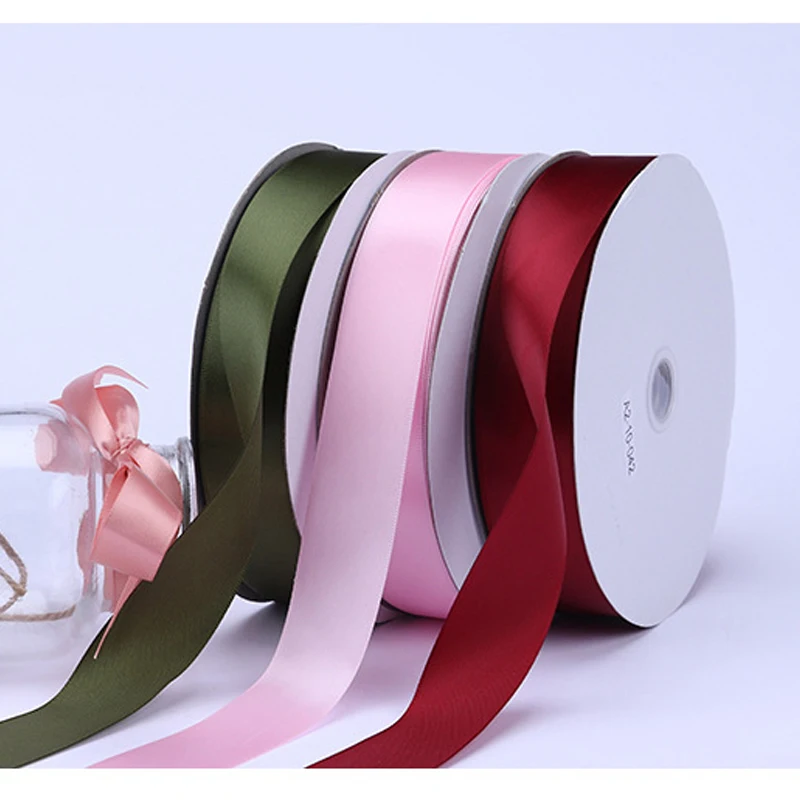 100Yards/Roll 1.5CM/2.5CM Ribbon Gift Packaging Wedding Party Flowers Bouquets Hair Bows Decoration DIY Crafts Satin Ribbons