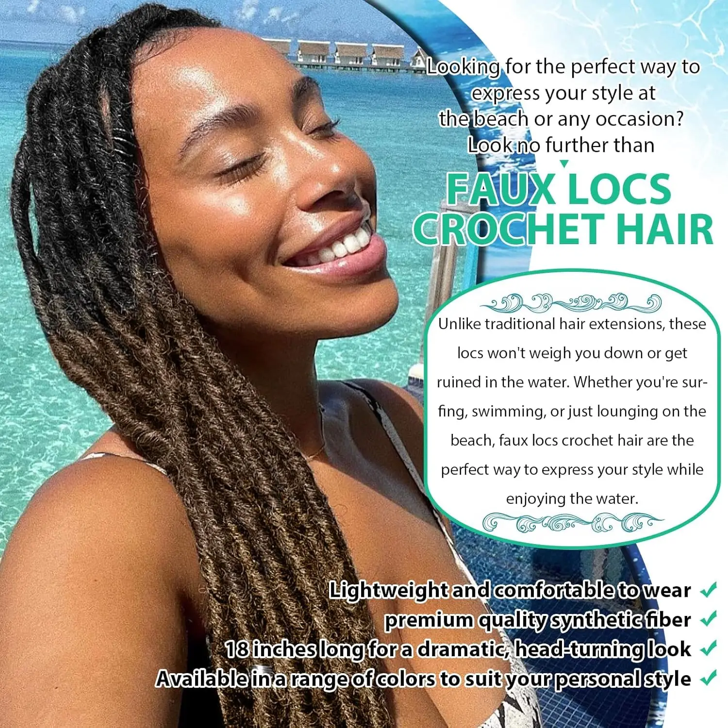 Dreadlocks Häkelzöpfe Weiche Faux Locs Häkelhaare Synthetische Flechthaare Dreadlocks Faux Locs Soul 18 Zoll Goddess Locs